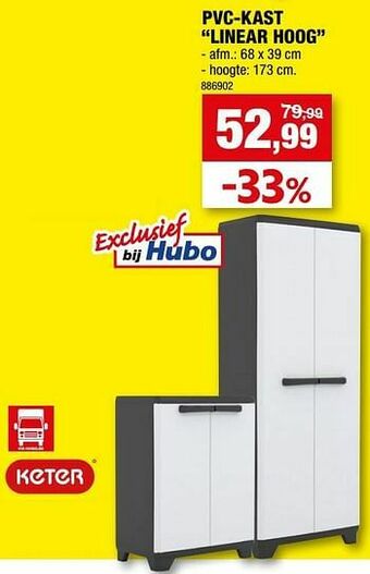 Hubo Pvc-kast linear hoog aanbieding