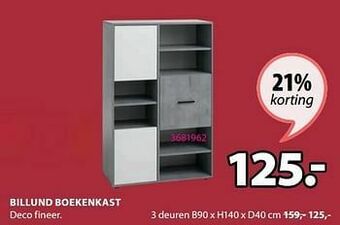 Jysk Billund boekenkast 3 deuren aanbieding