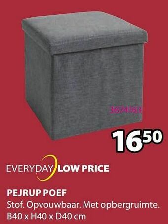Jysk Pejrup poef aanbieding