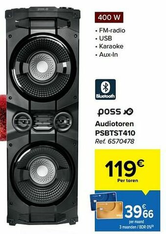 Carrefour Poss audiotoren psbtst410 aanbieding