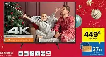 Carrefour Sony kd-43x7055 aanbieding