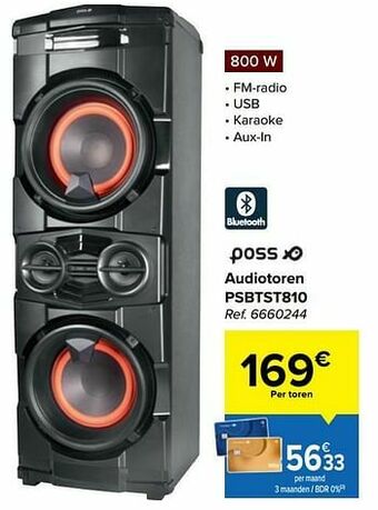 Carrefour Poss audiotoren psbtst810 aanbieding