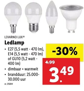 Lidl Livarno Lux Ledlamp aanbieding
