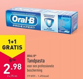 ALDI Tandpasta 75ml aanbieding