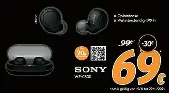 Krëfel Draadloze oortjes sony wf-c500 aanbieding