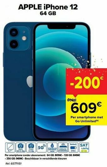 Carrefour Apple iphone 12 64 gb aanbieding