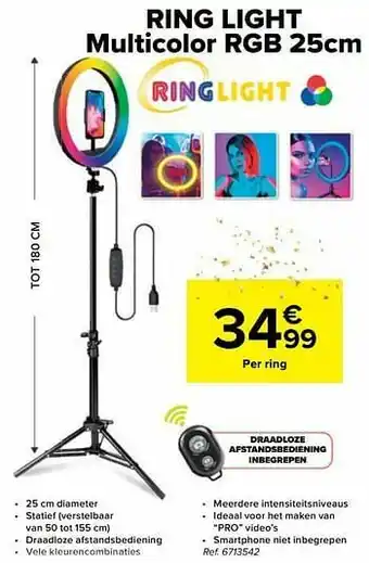 Carrefour Ring light multicolor rgb aanbieding