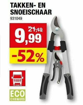Hubo Takken- en snoeischaar aanbieding
