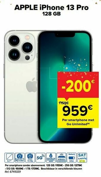 Carrefour Apple iphone 13 pro 128 gb aanbieding