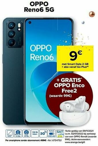 Carrefour Oppo reno6 5g aanbieding