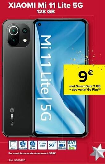 Carrefour Xiaomi mi 11 lite 5g 128 gb aanbieding