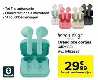 Carrefour Happy plugs draadloze oortjes air1go aanbieding