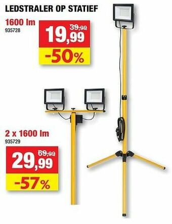 Hubo Ledstraler op statief aanbieding