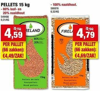 Hubo Pellets - 80% loof- en 20% naaldhout aanbieding
