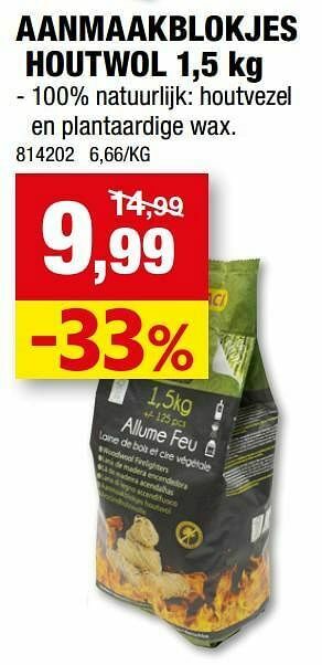 Hubo Aanmaakblokjes houtwol aanbieding