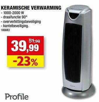 Hubo Profile keramische verwarming aanbieding