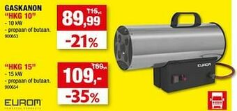 Hubo Eurom gaskanon hkg 10 aanbieding