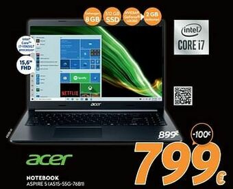 Krëfel Acer notebook aspire 5 a515-55g-76b1 aanbieding
