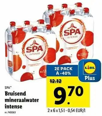 Lidl Bruisend mineraalwater intense aanbieding