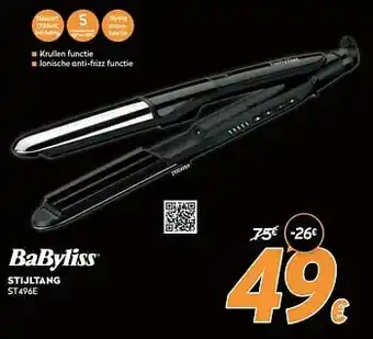 Krëfel Babyliss stijltang st496e aanbieding