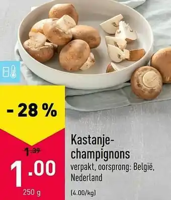 ALDI Kastanje- champignons aanbieding