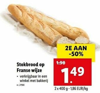 Lidl Stokbrood op franse wijze aanbieding