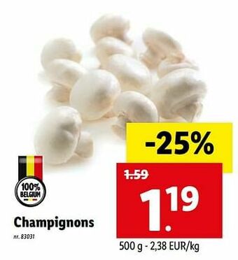 Lidl Champignons aanbieding