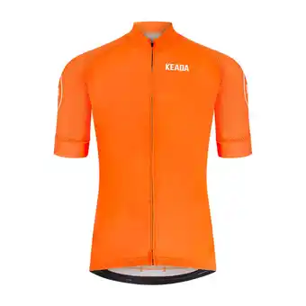 Decathlon Essentiële korte mouwen wielertrui voor heren - Oranje aanbieding