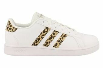 Berca Shoes Adidas Sneaker Laag Dames Meisjes Trend Dierenprint Grand Court Maat 36/39 - Wit aanbieding