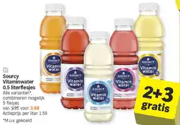 Sourcy Vitaminwater 0.5 literflesjes