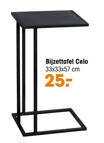 Bijzettafel celo 33x33x57cm