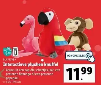 Lidl Interactieve pluchen knuffel aanbieding