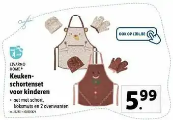 Lidl Keukenschortenset voor kinderen aanbieding