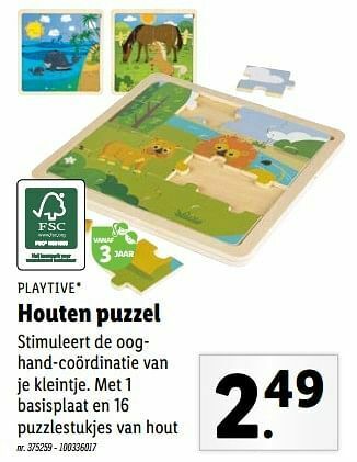 Lidl Houten puzzel aanbieding