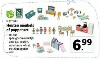 Houten meubels of poppenset