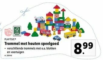 Lidl Trommel met houten speelgoed aanbieding