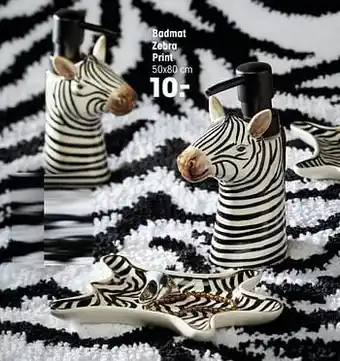Badmat zebra print 50x80cm