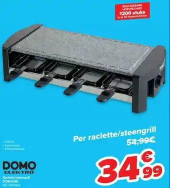 Domo Elektro Raciette/steengrill D09039G