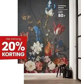Kwantum Fotobehang bloemen aanbieding