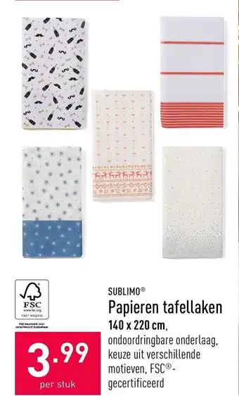 ALDI Papieren tafellaken 140 x 220cm aanbieding