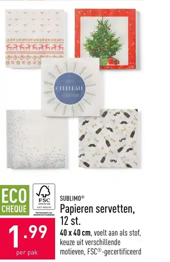 ALDI Papieren servetten, 12 st. aanbieding