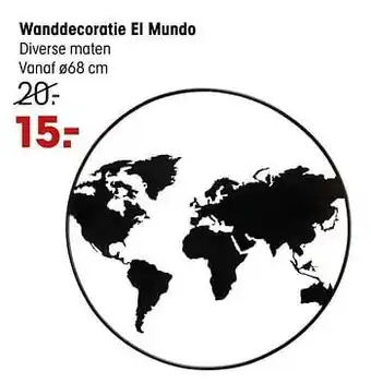 Kwantum Wanddecoratie el mundo 68cm aanbieding
