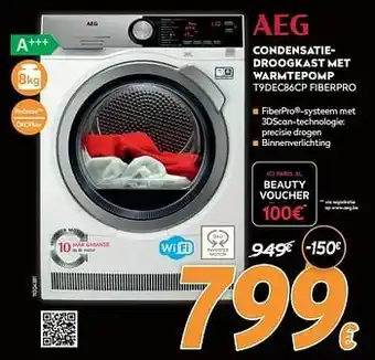 Krëfel Aeg condensatiedroogkast met warmtepomp t9dec86cp fiberpro aanbieding