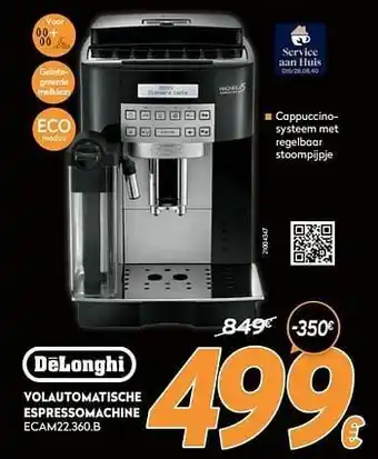 Krëfel Delonghi volautomatische espressomachine ecam22.360.b aanbieding