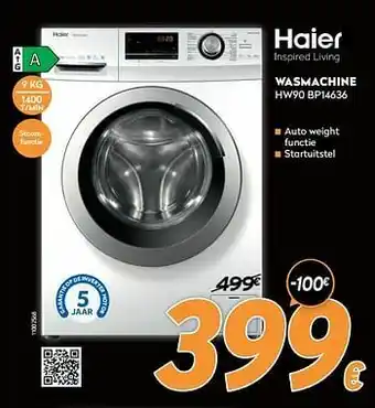 Krëfel Haier wasmachine hw90 bp14636 aanbieding