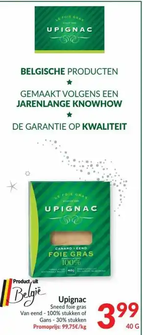 Intermarché Upignac Sneed foie gras 40g aanbieding