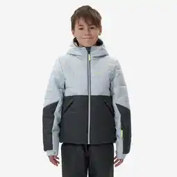 Decathlon Heel warme en waterdichte gewatteerde ski-jas voor kinderen 180 Warm zwart/grijs aanbieding