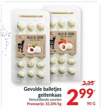 Intermarché Gevulde balletjes geitenkaas 90g aanbieding