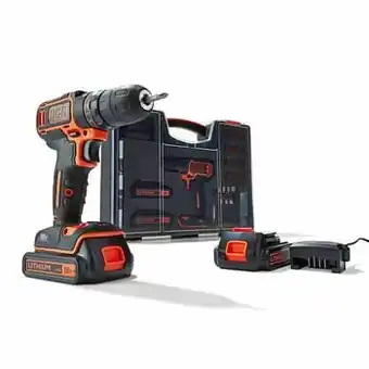 GAMMA Black+Decker accuboorkit 18V BDC718AS2O-QW incl. 80 accessoires aanbieding