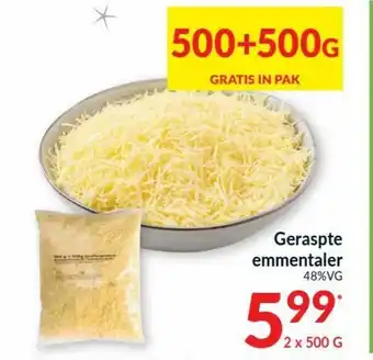 Intermarché Geraspte emmentaler 2x500g aanbieding